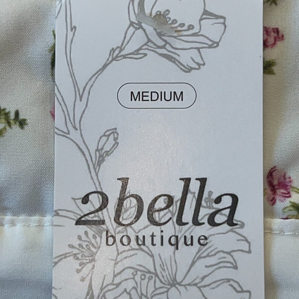 2bella Boutique Spaghetti Strap Ruffle Tie Bottom Mini Dress -White Ditzy Floral - Picture 11 of 15